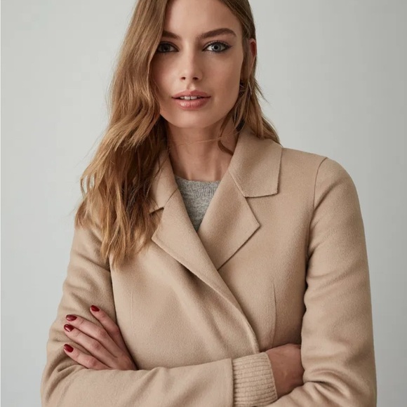 Reiss Camel Winona Blind Seam Longline Coat - Picture 4 of 9